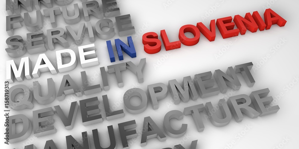 Made in Slovenia concept in the national colors Made in Slovenia concept in the national colors
