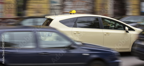 german taxi cab speeding in the city © Tobias Arhelger