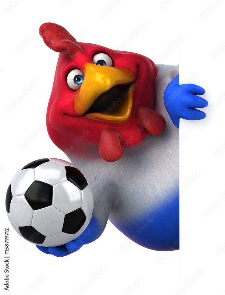 Fototapeta premium Fun chicken - 3D Illustration