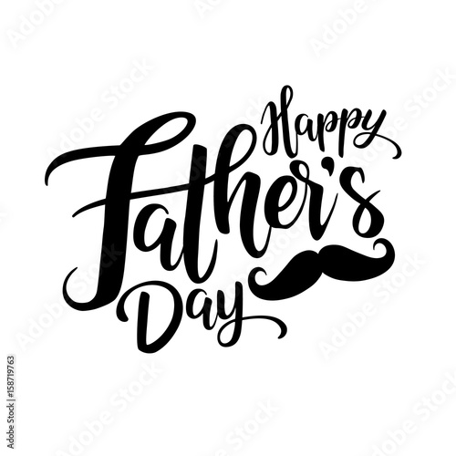 Happy fathers day lettering isolate on white background