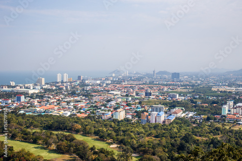 Fototapeta Naklejka Na Ścianę i Meble -  View of the city from the view point of Hua Hin