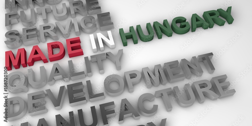 Made in Hungary concept in the national colors Made in Hungary concept in the national colors