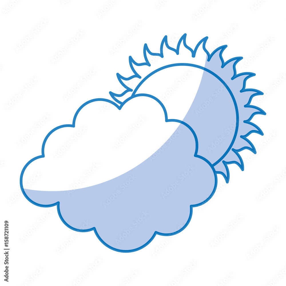 cluod with sun weather icon vector illustration design cluod with sun weather icon vector illustration design
