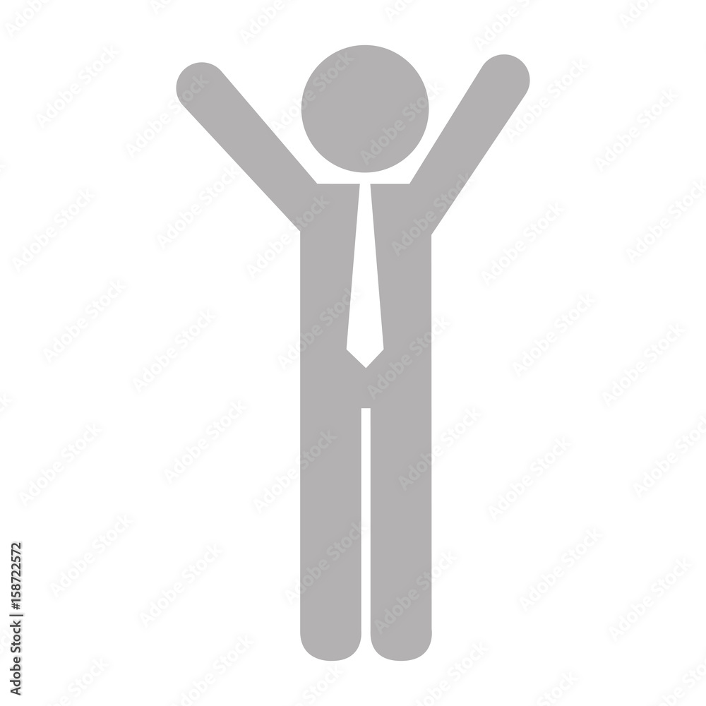 businessman with hands up silhouette vector illustration design businessman with hands up silhouette vector illustration design