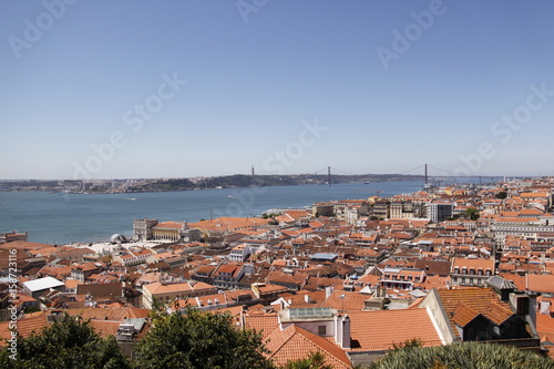 Panorama urbain et fleuve Tage à Lisbonne, Portugal