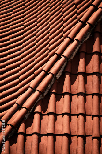 Detail of the terracotta roof tile