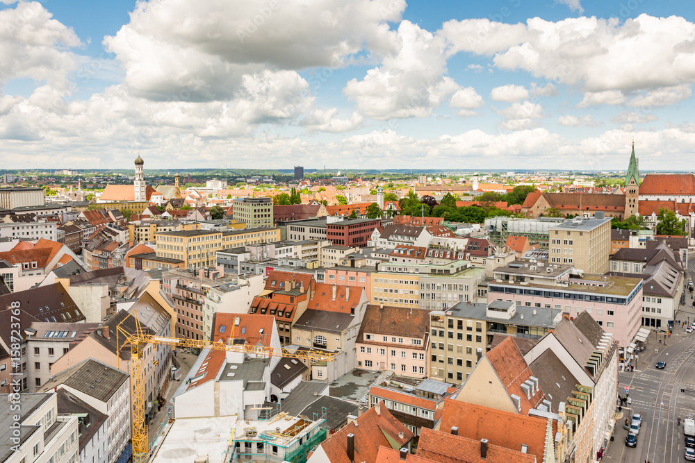 Fototapeta premium Aerial view over Augsburg