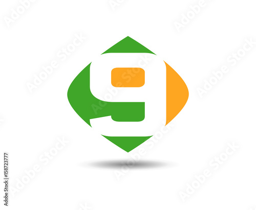 Number nine 9 logo icon template elements
