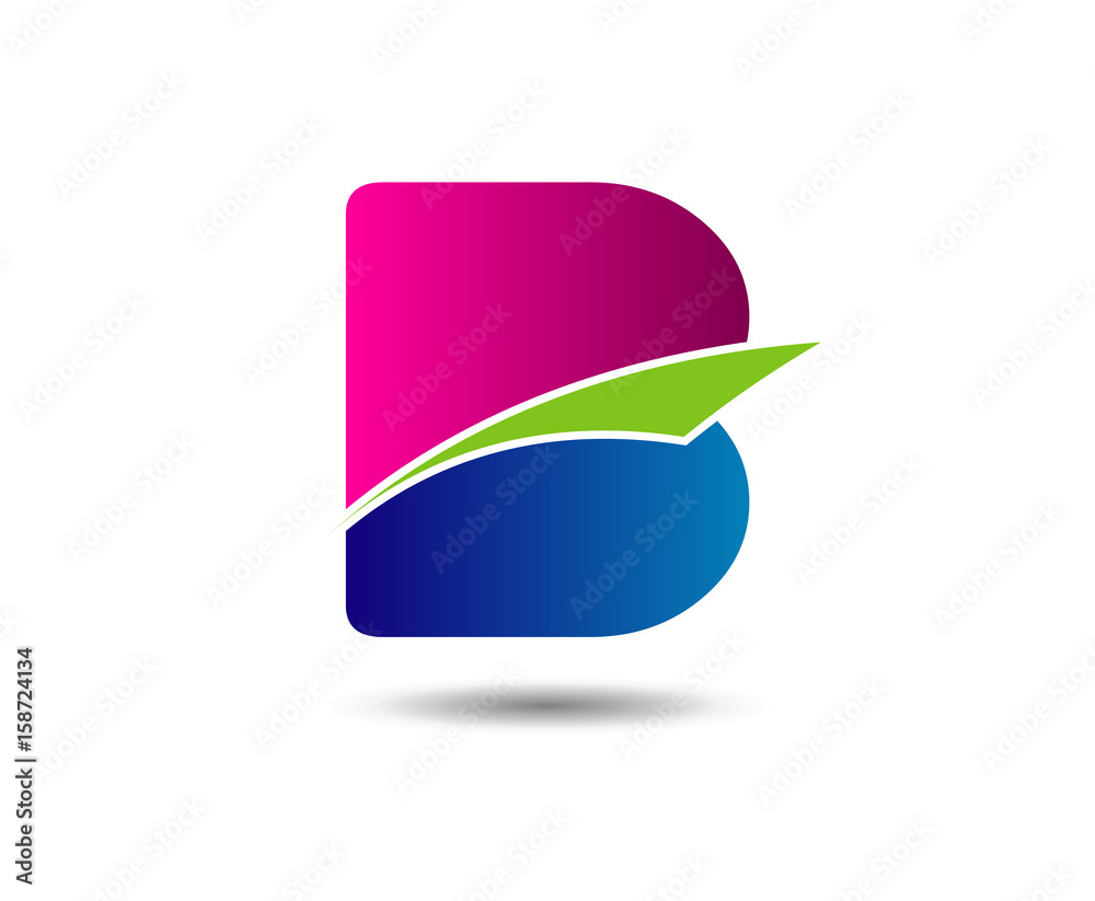 Abstract letter B logo design template
