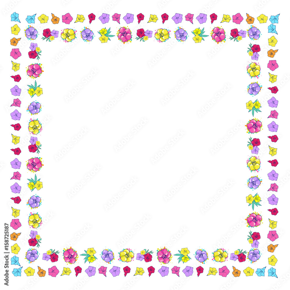 Square floral frame