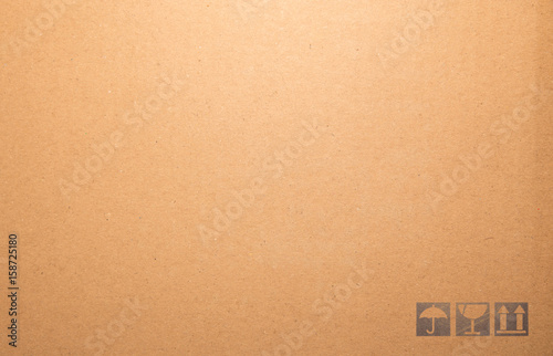 Symbol box Paper texture brown sheet background.