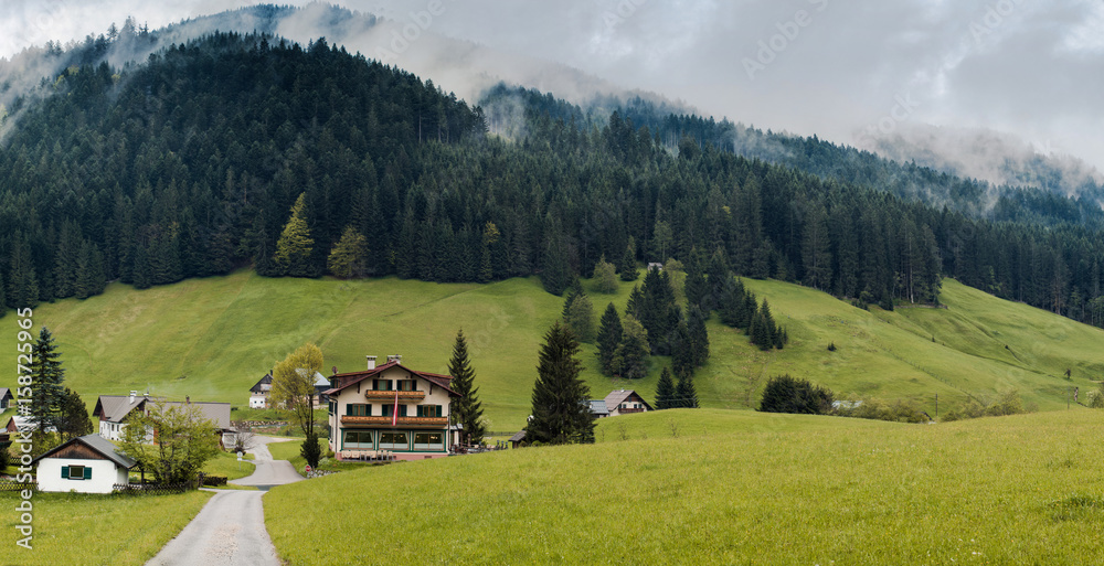 Green mountain landscape in Tirol region in Austria