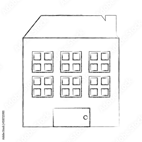 exterior building drawing icon vector illustration design