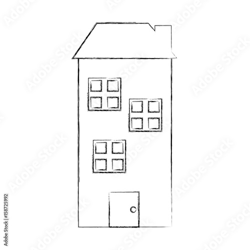 exterior building drawing icon vector illustration design