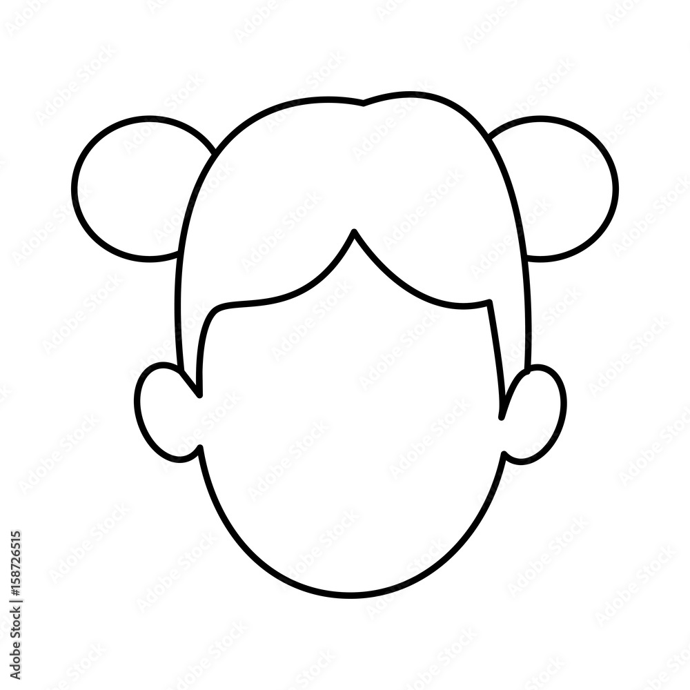 silhouette of faceless head woman hairstyle vector illustration
