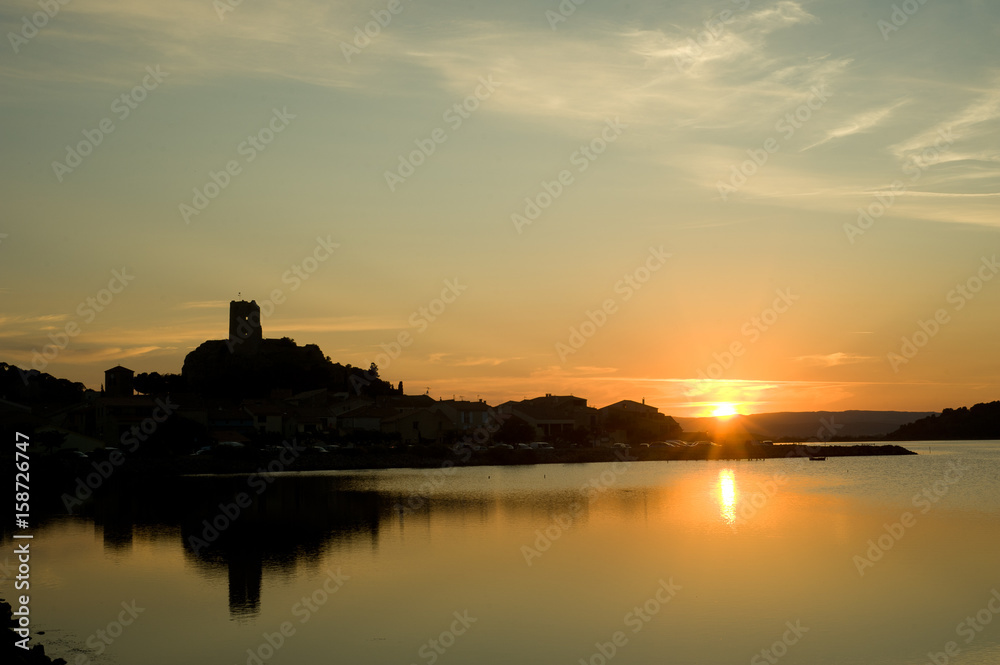 Zonsondergang bij Gruisson in de Aude