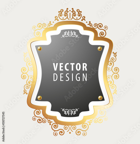 High Quality Luxury Frame on Gray Background . Vector Isolated Illustration