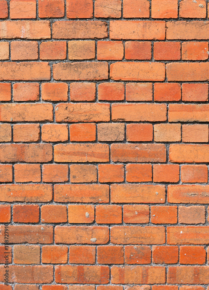 Weathered old British red brick wall background. Weathered old British red brick wall background.