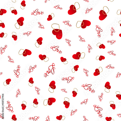Seamless pattern with hearts