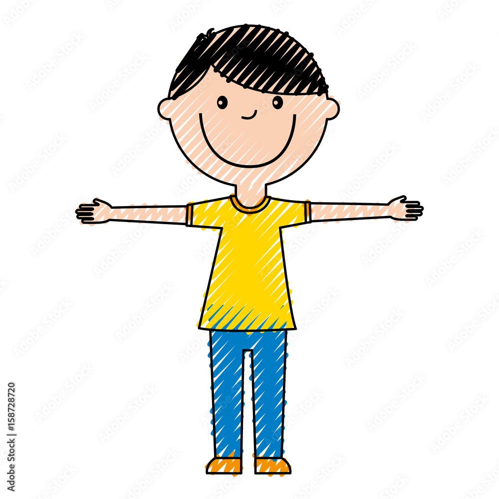 young boy drawing avatar character vector illustration design young boy drawing avatar character vector illustration design
