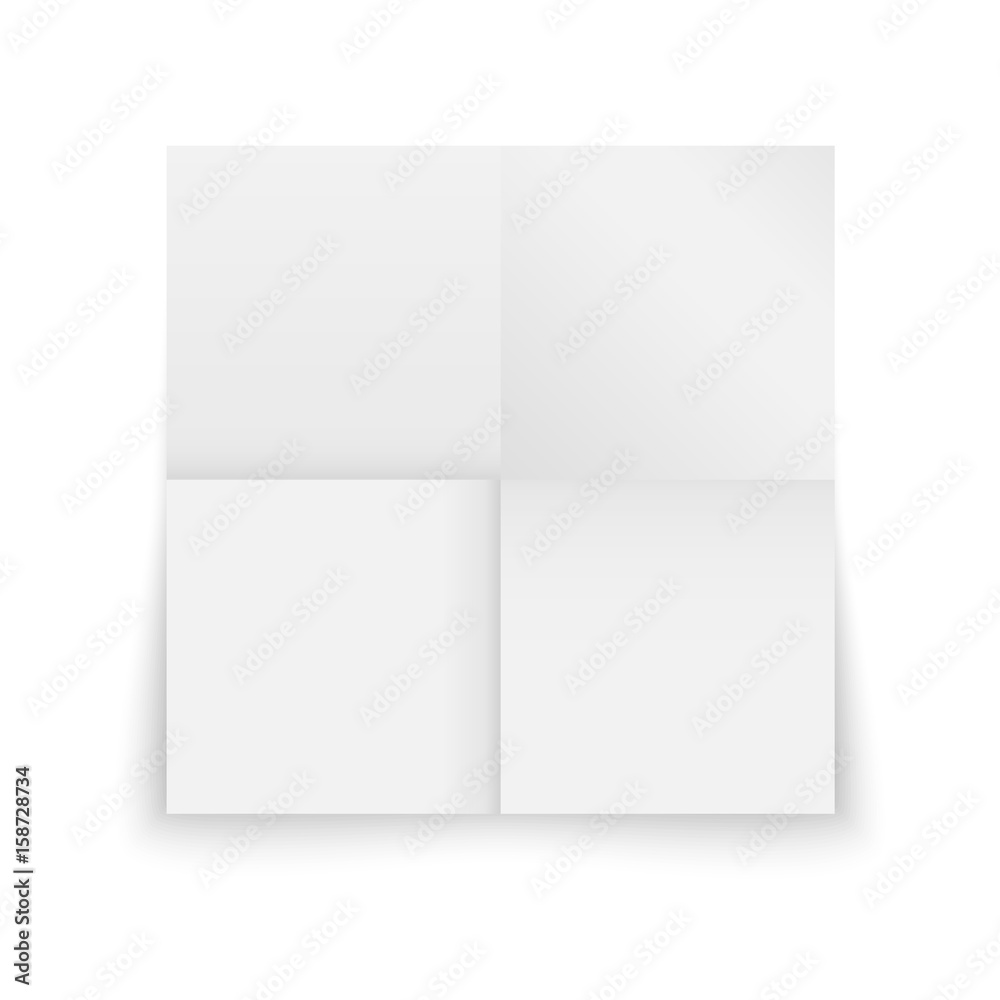 Realistic template sheet folded of paper