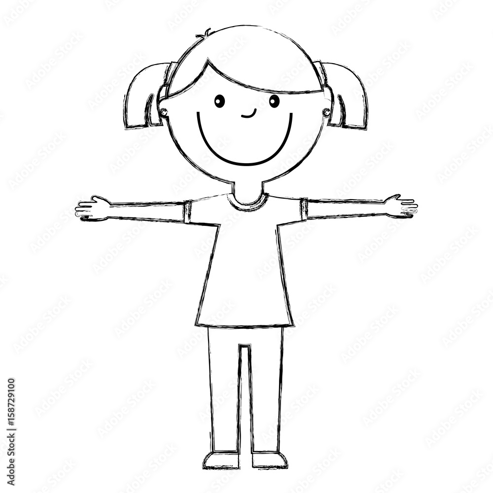 little girl avatar character vector illustration design
