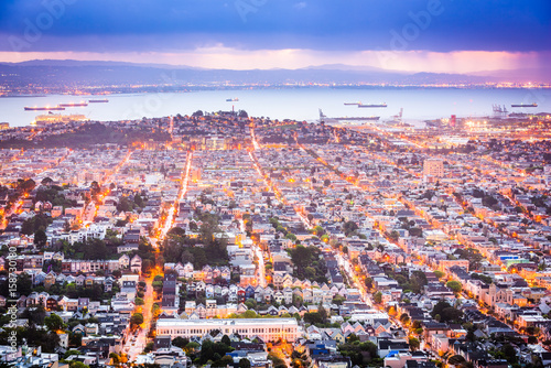 San Francisco, California, USA Noe Valley skyline.