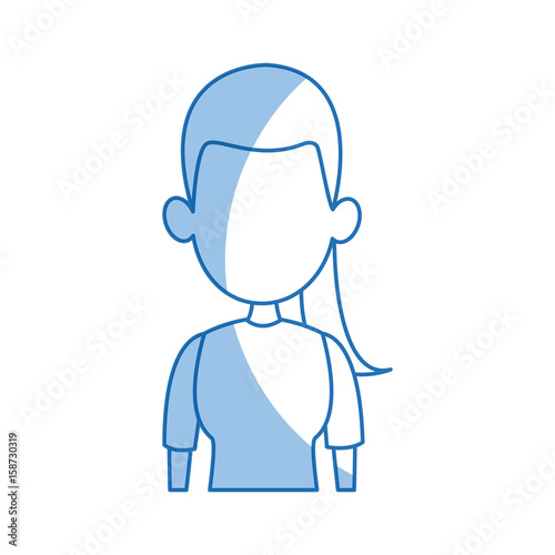 portrait woman avatar casual faceless image vector illustration