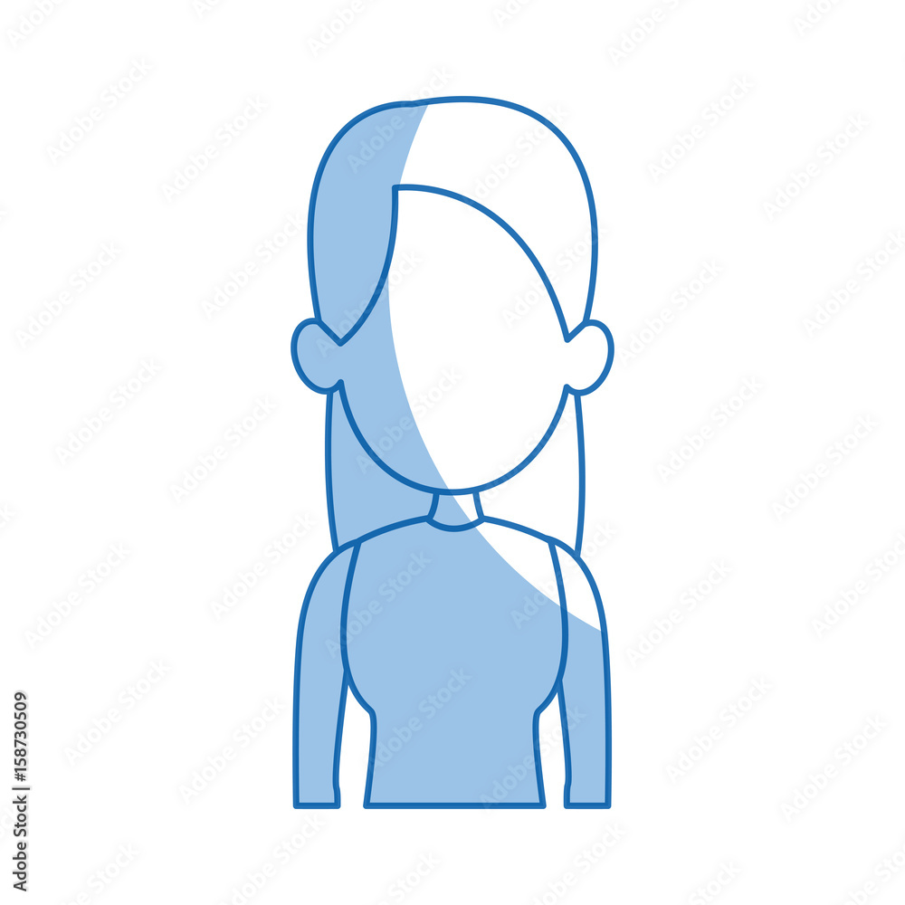 portrait woman avatar casual faceless image vector illustration