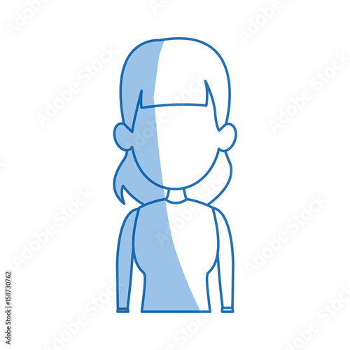 portrait woman avatar casual faceless image vector illustration