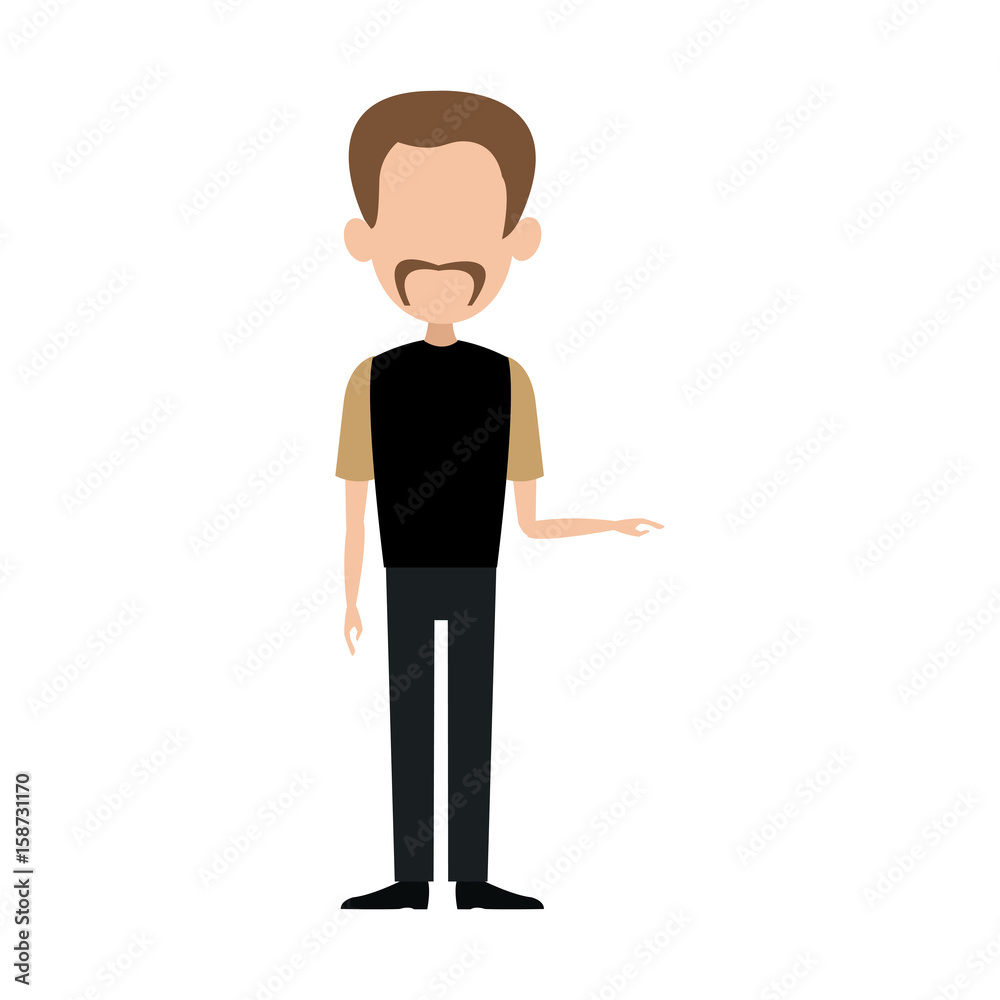 man male cartoon faceless standing gesture image vector illustration