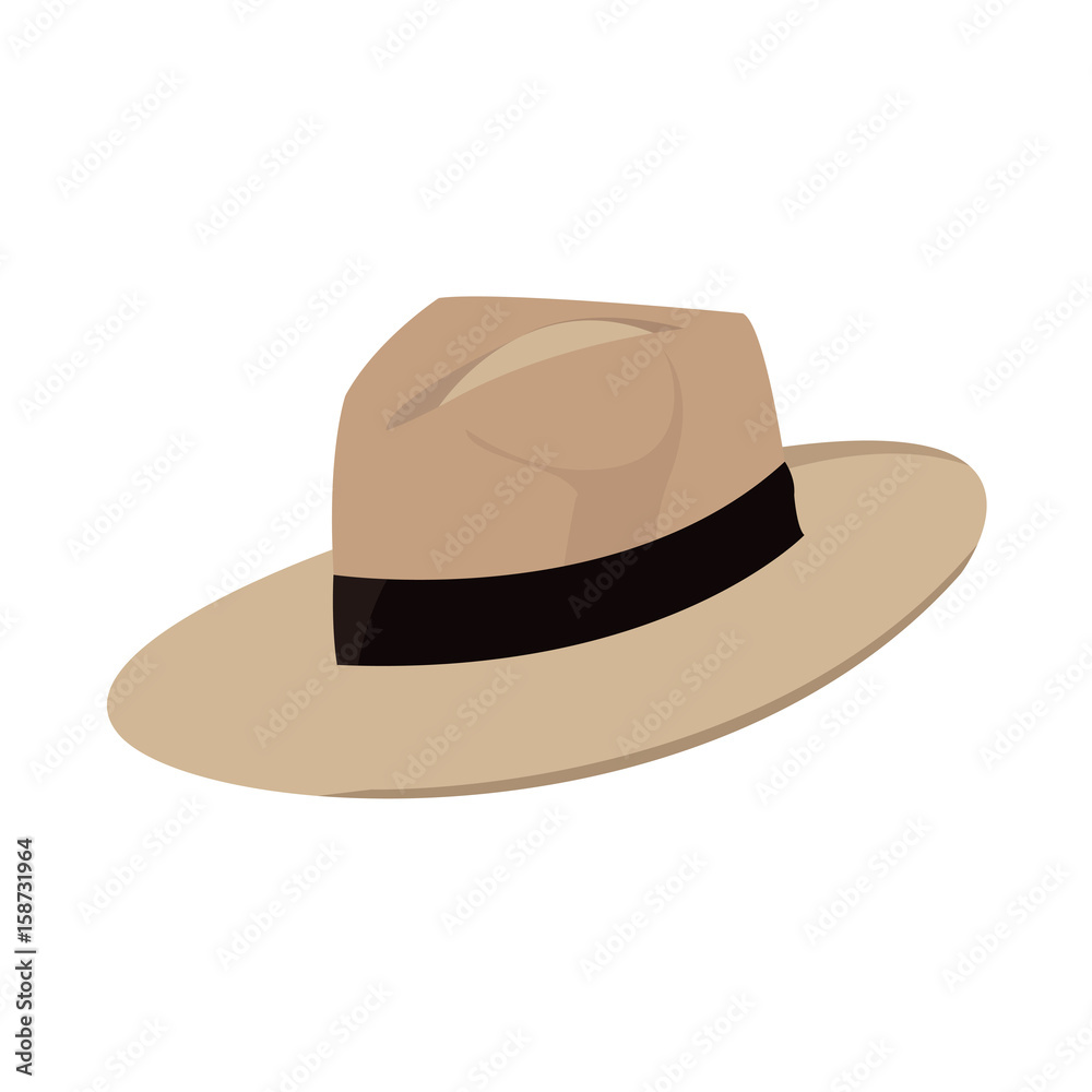 classic men hat with ribbon accessory vector illustration classic men hat with ribbon accessory vector illustration