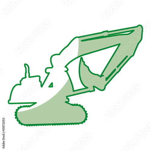 excavator silhouette isolated icon vector illustration design