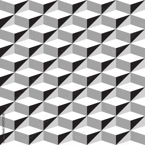 Geometric grey, black and white background. Seamless vector pattern
