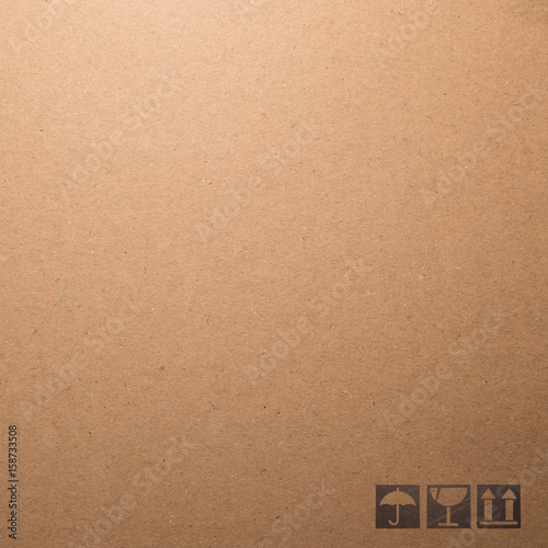 Symbol box Paper texture brown sheet background.