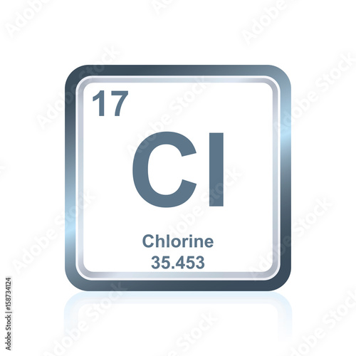 Chemical element chlorine from the Periodic Table photo