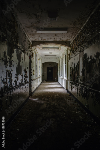 Abandoned and Grim Hallway in Old Hospital - New York