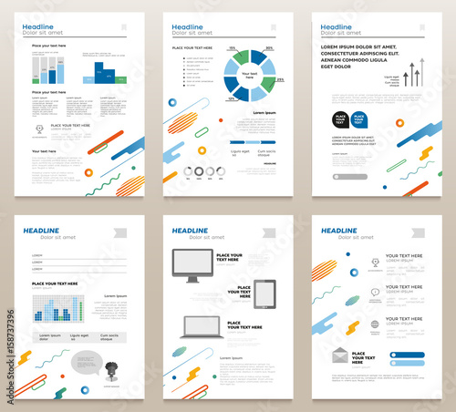 Presentation booklets - vector template a4 pages set