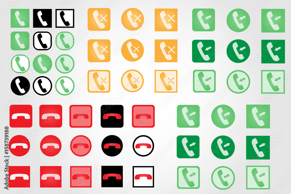 set of phone icon trendy flat design.vector and illustration set of phone icon trendy flat design.vector and illustration