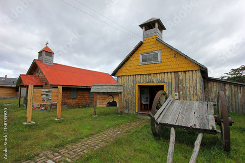 Old wooden chapel, museum, Villa O'Higgins, Carretera Austral, Patagonia Chile photo