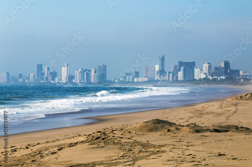 Sand Beach and Shoreline against "Golden Mile" City Skyline