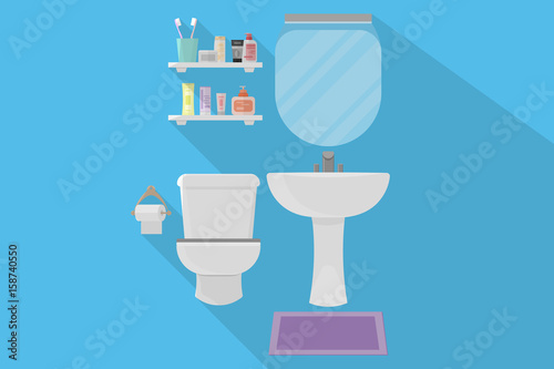 interior modern bathroom design.vector and illustration