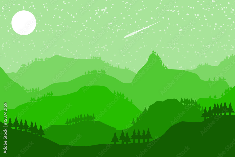 mountain hill landscape sky background.vector and illustration