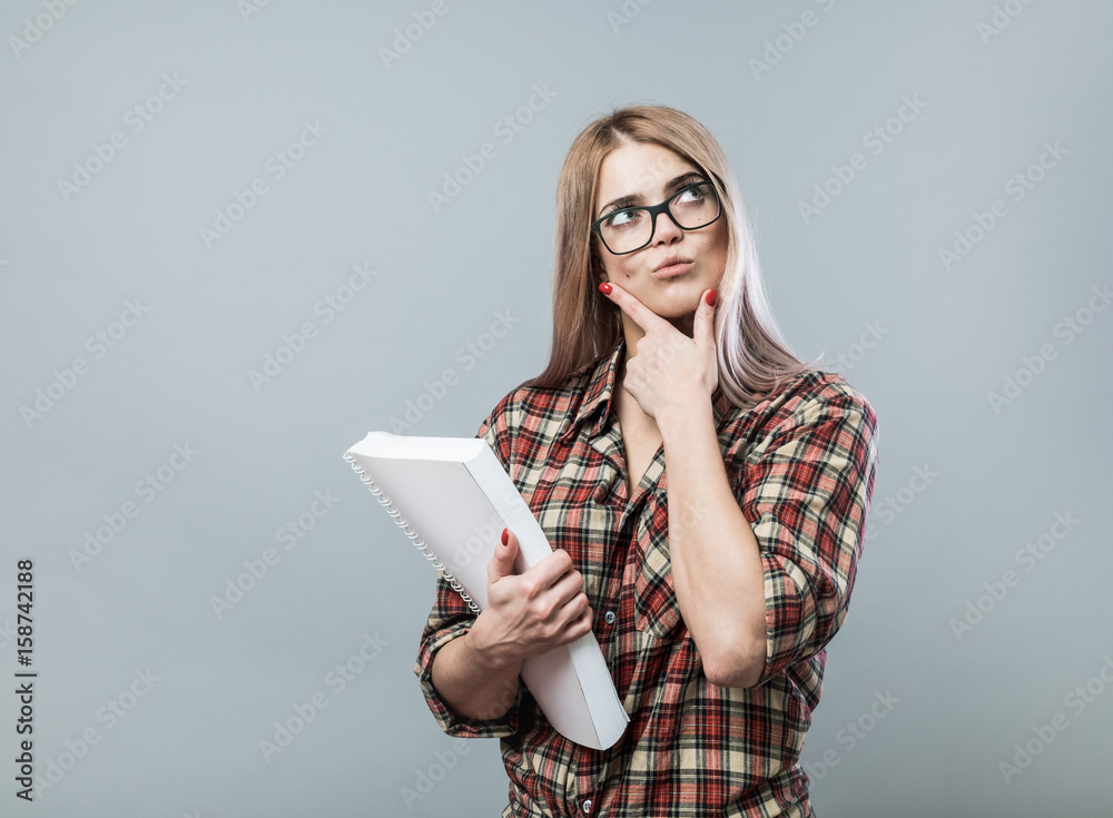 Young attractive woman hold book Young attractive woman hold book