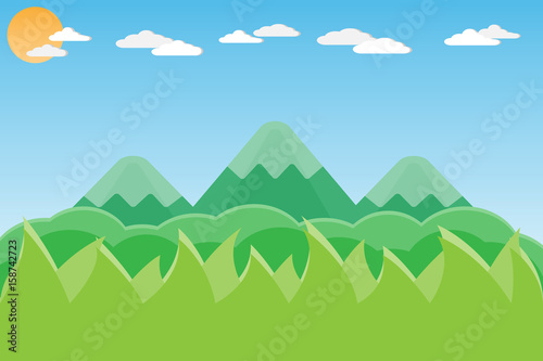 mountain hill landscape on the sky background.vector and illustration