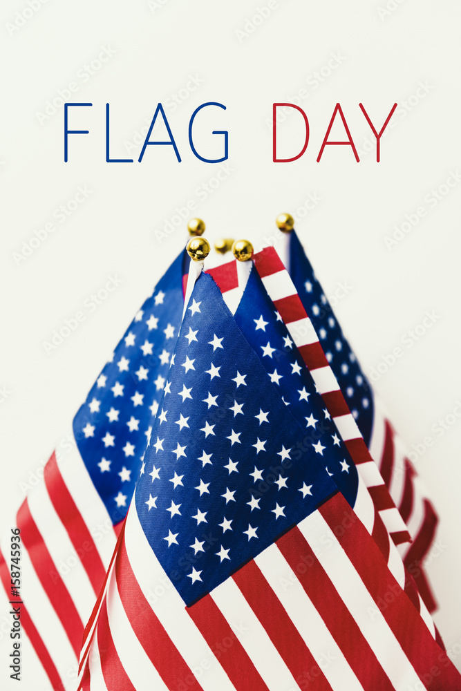 text flag day and american flag