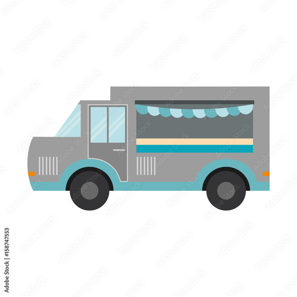 food truck icon over white background colorful design vector illustration