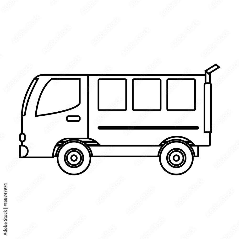 van vehicle icon over white background vector illustration