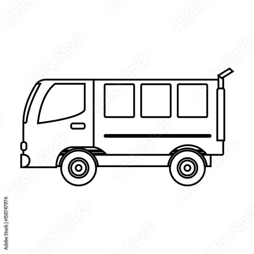 van vehicle icon over white background vector illustration