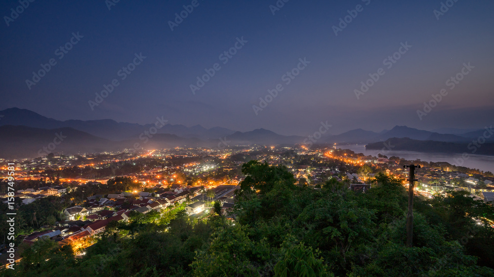 Nightscape over the mountain village